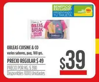 Supermercados Vea Obleas Cuisine & Co Varios Sabores paq. 100grs. oferta