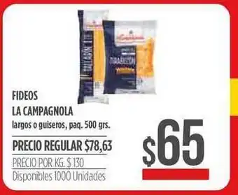 Supermercados Vea Fideos La Campagnola Largo O Guiseros 500grs. oferta