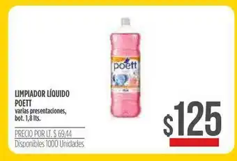 Supermercados Vea Poett Limpiador Liquido Varias Presentaciones bot. 1.8lts oferta
