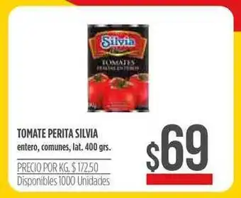 Supermercados Vea Silvia Tomate Perita Entero Comunes lat. 400grs. oferta