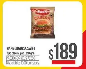 Supermercados Vea Hamburguesa Swift Tipo Casera 240grs oferta