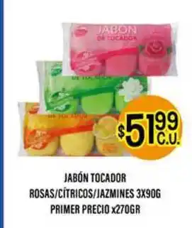 Supermercados Toledo Jabón Tocador Rosas Cítricos Jazmines Primer Precio x 270gr oferta