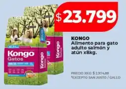 Supermayorista Vital KONGO Alimento para gato adulto salmon y atún x8kg. oferta