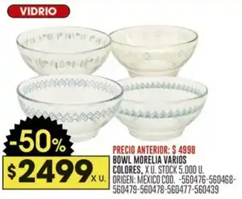 Coto Vidrio bowl morelia oferta