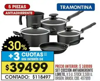 Coto Tramontina set cocción antiadherente loreto oferta