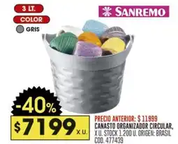 Coto Sanremo canasto organizador circular oferta