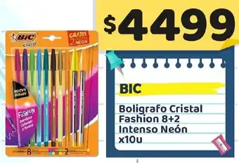 Nini Mayorista Bic boligrafo cristal fashion 8+2 intenso neón oferta