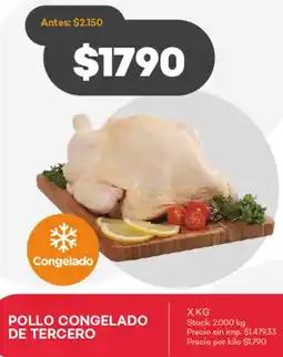 Supermercados Tadicor Pollo congelado de tercero oferta