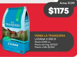 Supermercados Tadicor Yerba la tranquera liviana oferta