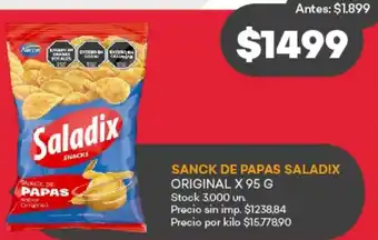 Supermercados Tadicor Sanck de papas saladix original oferta