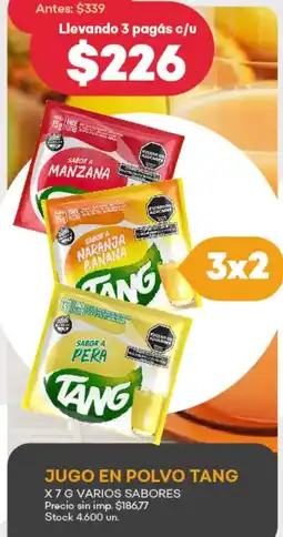 Supermercados Tadicor Jugo en polvo tang oferta