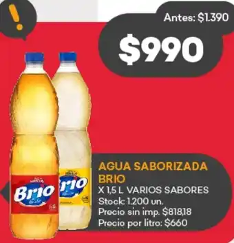 Supermercados Tadicor Agua saborizada brio oferta