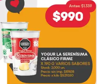 Supermercados Tadicor Yogur la serenísima clásico firme oferta