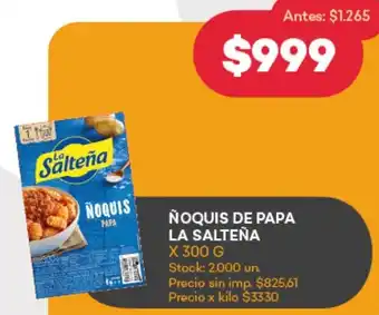 Supermercados Tadicor Noquis de papa la salteña oferta