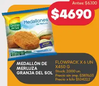 Supermercados Tadicor Medallón de merluza granja del sol oferta