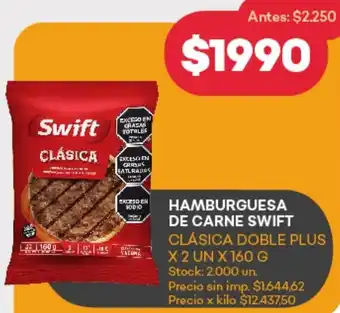 Supermercados Tadicor Hamburguesa de carne swift clásica doble plus oferta