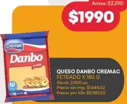 Supermercados Tadicor Queso danbo cremac feteado oferta