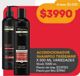 Supermercados Tadicor Tresemmé acondicionador/ shampoo oferta