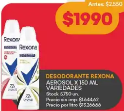 Supermercados Tadicor Rexona desodorante oferta