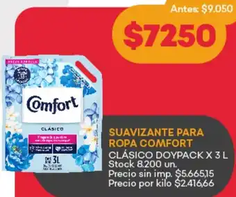 Supermercados Tadicor Suavizante para ropa comfort oferta