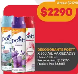 Supermercados Tadicor Poett desodorante oferta