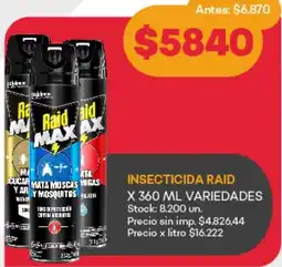 Supermercados Tadicor Raid insecticida oferta