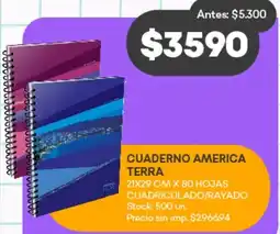 Supermercados Tadicor Cuaderno america terra oferta