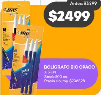 Supermercados Tadicor Bolígrafo bic opaco oferta