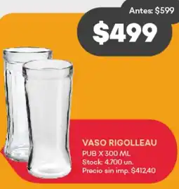 Supermercados Tadicor Vaso rigolleau pub oferta