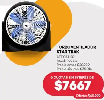 Supermercados Tadicor Turboventilador star trak oferta