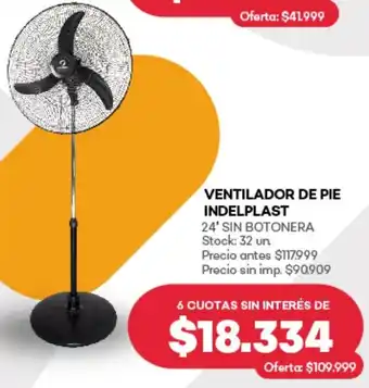 Supermercados Tadicor Ventilador de pie indelplast oferta