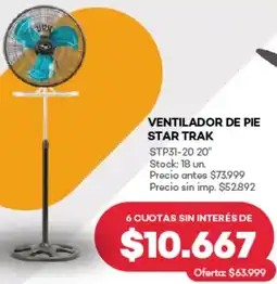 Supermercados Tadicor Ventilador de pie star trak oferta