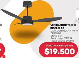 Supermercados Tadicor Ventilador techo indelplas oferta