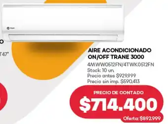 Supermercados Tadicor Aire acondicionado on/off trane 3000 oferta