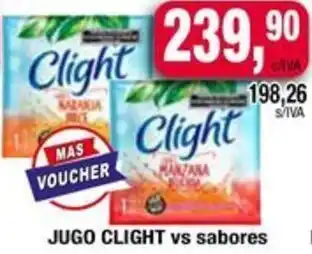 Maxiconsumo Jugo clight vs sabores oferta