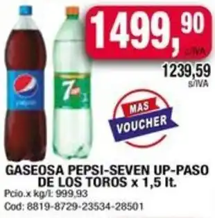 Maxiconsumo Gaseosa pepsi-seven up-paso de los toros oferta