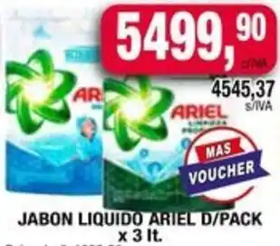 Maxiconsumo Jabon liquido ariel d/pack oferta