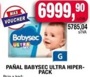 Maxiconsumo Pañal babysec ultra hiper- pack oferta