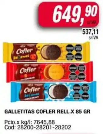 Maxiconsumo Galletitas cofler rell oferta