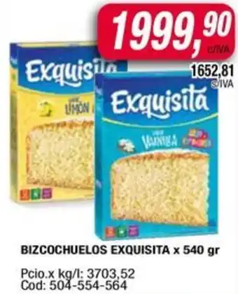 Maxiconsumo Bizcochuelos exquisita oferta