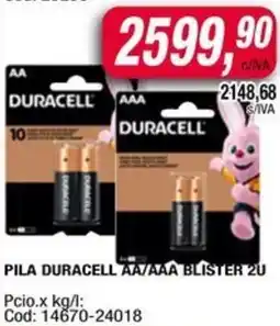 Maxiconsumo Pila duracell aa/aaa blister oferta