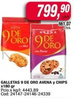 Maxiconsumo Galletas 9 de oro avena y chips oferta