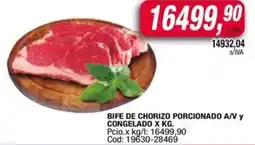 Maxiconsumo Bife de chorizo porcionado a/v y congelado oferta