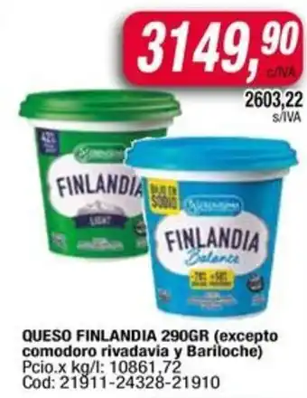 Maxiconsumo Queso finlandia oferta