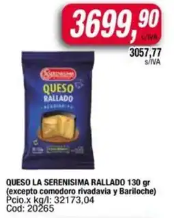 Maxiconsumo Queso la serenisima rallado oferta