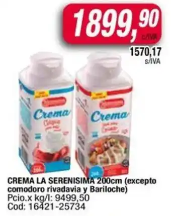 Maxiconsumo Crema la serenisima oferta