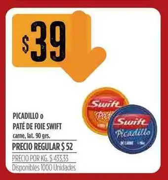 Supermercados Vea Swift Picadillo O Paté De Foie Carne Lat. 90grs. oferta