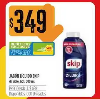Supermercados Vea Skip Jabón Liquido Diluible 500ml oferta