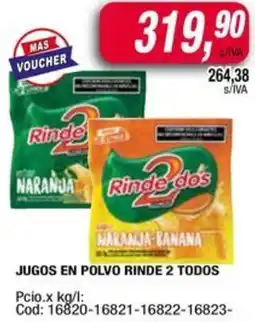 Maxiconsumo Jugos en polvo rinde 2 todos oferta