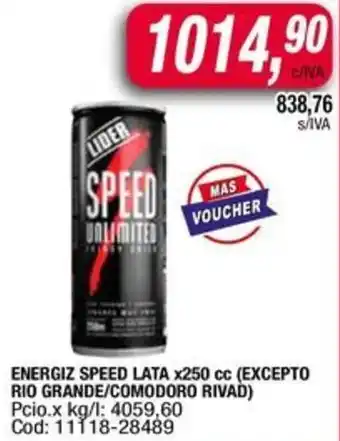 Maxiconsumo Energiz speed lata oferta